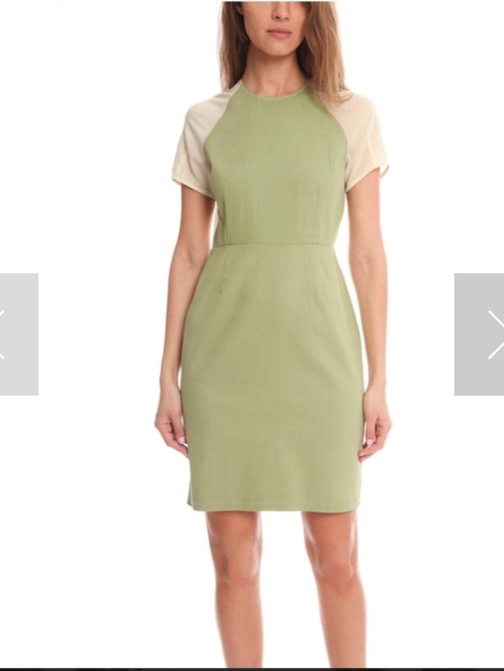 Acne Studios Adelle Tape Dress. Sage and Ivory. Size 38EU, 6US. EUC